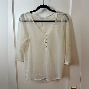 Cream sheer shirt